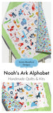 Kristin Blandford Designs Baby Quilt Kit Alphabet Quilt Kit, Noah's Ark Bedding, Animals Panel Beginner Kit DIY Project Easy Idea ABCs Pattern Educational Cotton Biblical Fabrics