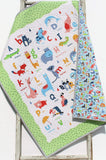 Kristin Blandford Designs Baby Quilt Kit Alphabet Quilt Kit, Noah's Ark Bedding, Animals Panel Beginner Kit DIY Project Easy Idea ABCs Pattern Educational Cotton Biblical Fabrics