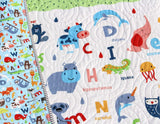 Kristin Blandford Designs Baby Quilt Kit Alphabet Quilt Kit, Noah's Ark Bedding, Animals Panel Beginner Kit DIY Project Easy Idea ABCs Pattern Educational Cotton Biblical Fabrics