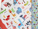 Kristin Blandford Designs Baby Quilt Kit Animals Quilt Kit, Noah's Ark Bedding, Alphabet Panel Beginner Kit DIY Project Easy Idea ABCs Pattern Educational Cotton Biblical Fabrics