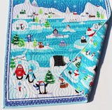 Kristin Blandford Designs Baby Quilt Kit Arctic Quilt Kit Polar Animals Whale Seal Polar Bear Fox Penguin Boy or Girl Baby Quilt Kit Aqua Blue Green Sewing DIY Winter Snow Panel