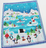 Kristin Blandford Designs Baby Quilt Kit Arctic Quilt Kit Polar Animals Whale Seal Polar Bear Fox Penguin Boy or Girl Baby Quilt Kit Aqua Blue Green Sewing DIY Winter Snow Panel