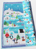 Kristin Blandford Designs Baby Quilt Kit Arctic Quilt Kit Polar Animals Whale Seal Polar Bear Fox Penguin Boy or Girl Baby Quilt Kit Aqua Blue Green Sewing DIY Winter Snow Panel