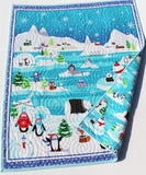 Kristin Blandford Designs Baby Quilt Kit Arctic Quilt Kit Polar Animals Whale Seal Polar Bear Fox Penguin Boy or Girl Baby Quilt Kit Aqua Blue Green Sewing DIY Winter Snow Panel