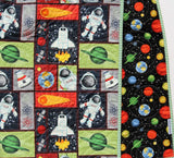 Kristin Blandford Designs Baby Quilt Kit Astronaunt Quilt Kit Space Baby Blanket Panel Quick Easy Boy Baby Bedding Quilting Project DIY Sewing Rockets Sun Moon Science