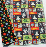 Kristin Blandford Designs Baby Quilt Kit Astronaunt Quilt Kit Space Baby Blanket Panel Quick Easy Boy Baby Bedding Quilting Project DIY Sewing Rockets Sun Moon Science