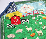 Kristin Blandford Designs Baby Quilt Kit At the Fair Quilt Kit, Panel Quick Easy Fun, Beginner Project, Quilting Fabrics, Baby Nursery Farm Bedding Cow Horse Pig Barn Animals Sheep