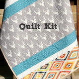 Aztec Deer Quilt Kit, DIY Quilting Project, Boy or Girl Unisex