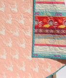 Aztec Deer Quilt Kit, Girl Tribal Baby Bedding Blanket Project