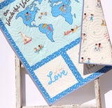Kristin Blandford Designs Baby Quilt Kit Baby Quilt Kit Our Wonderful World Panel Quick Beginner Project Fabrics Bundle Set Baby Nursery Bedding DIY Gender Neutral Cultures