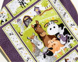 Kristin Blandford Designs Baby Quilt Kit Barnyard Buddies Quilt Kit, Farm Panel Quick Easy Fun, Beginner Project, Quilting Fabrics, Baby Nursery Bedding Cow Horse Pig Animals Sheep