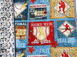 Kristin Blandford Designs Baby Quilt Kit Baseball Quilt Kit, Quilting Project, Sewing Ideas, Beginner Wholecloth Cheater Fabrics, 7th Inning Stretch Sports, Minky Pattern Backing