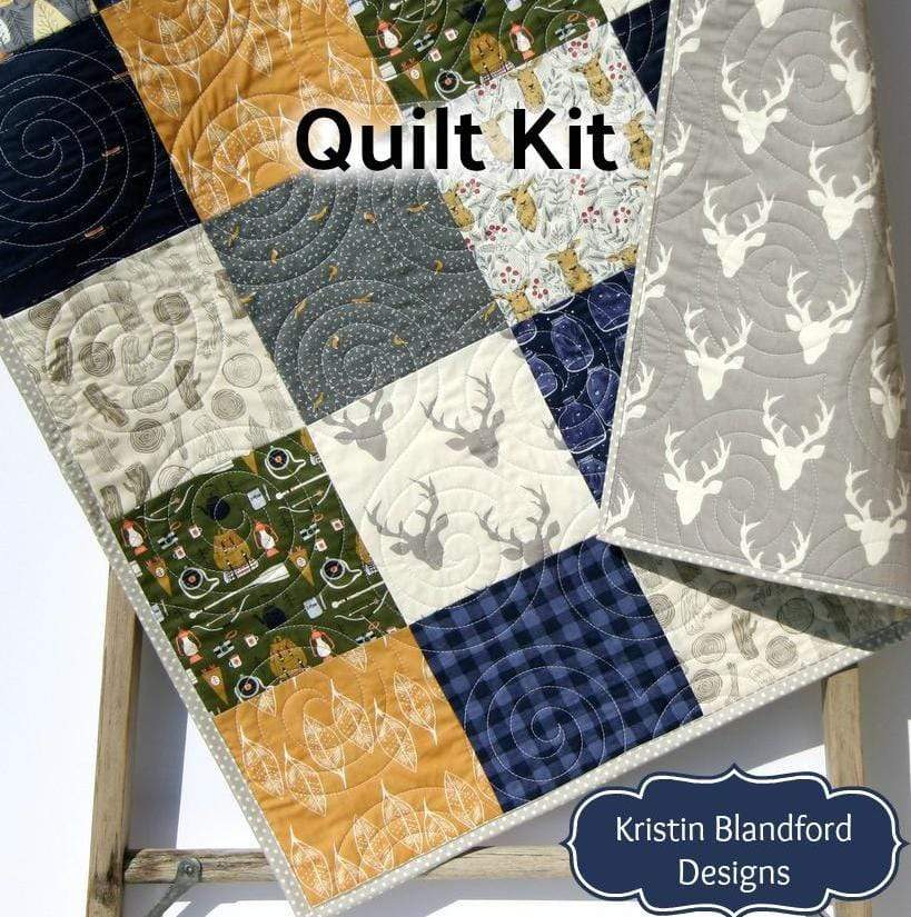 Blue Buffalo Plaid Quilt Kit, Woodland Boy Lumberjack Plaid, Sewing Quilting Ideas, Deer Camping