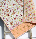 Kristin Blandford Designs Baby Quilt Kit Boho Quilt Kit, DIY Project, Easy Beginner, Striped Pattern, Modern Quilt Kit Girl Deer Fawn Teepee Aztec Coral Nursery Bedding Blanket