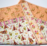 Kristin Blandford Designs Baby Quilt Kit Boho Quilt Kit, DIY Project, Easy Beginner, Striped Pattern, Modern Quilt Kit Girl Deer Fawn Teepee Aztec Coral Nursery Bedding Blanket
