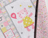 Kristin Blandford Designs Baby Quilt Kit Cuddly Cat Quilt Kit Panel Blanket Baby Sewing Project Nursery Bedding Beginner Simple Fabric Bundle Set Tiny Tots Newborn Infant Light Pink