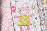 Kristin Blandford Designs Baby Quilt Kit Cuddly Cat Quilt Kit Panel Blanket Baby Sewing Project Nursery Bedding Beginner Simple Fabric Bundle Set Tiny Tots Newborn Infant Light Pink