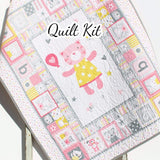 Kristin Blandford Designs Baby Quilt Kit Cuddly Cat Quilt Kit Panel Blanket Baby Sewing Project Nursery Bedding Beginner Simple Fabric Bundle Set Tiny Tots Newborn Infant Light Pink