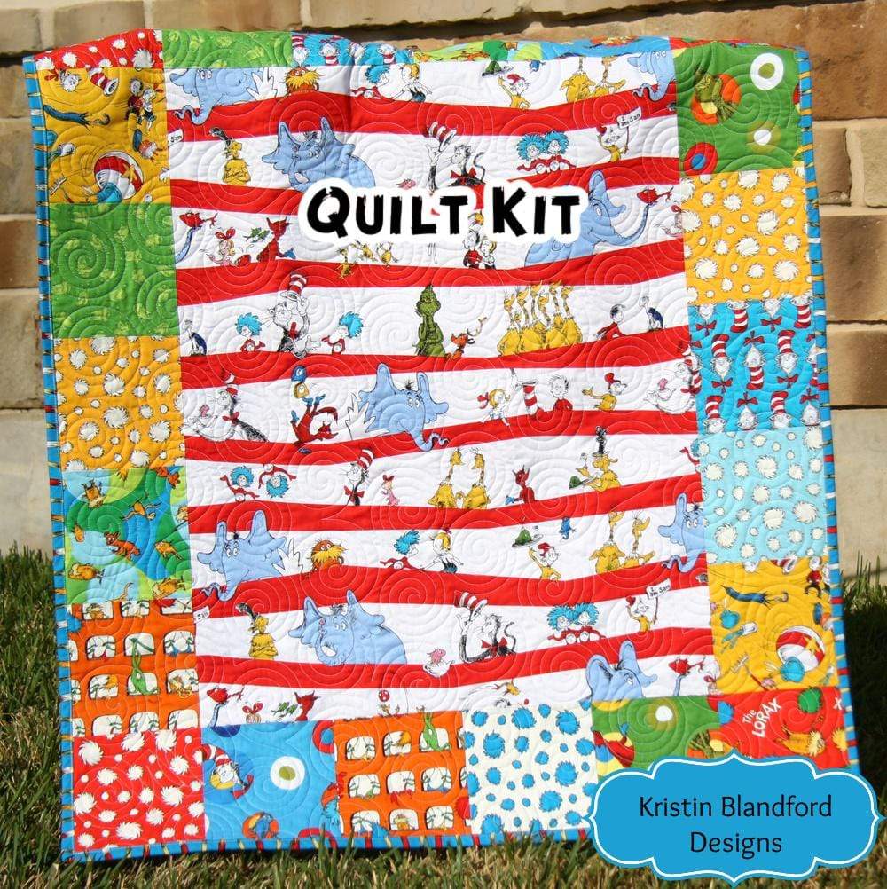 Dr Seuss Quilt Kit, Pre-Cut Focal Pattern, Blanket Baby Sewing Project