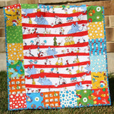 Kristin Blandford Designs Baby Quilt Kit Dr Seuss Quilt Kit, Pre-Cut Focal Pattern, Blanket Baby Sewing Project