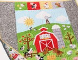 Kristin Blandford Designs Baby Quilt Kit Farm Panel Quilt Kit, Quick Easy Fun, Beginner Project, Quilting Fabrics, Baby Nursery Farm Bedding Cow Horse Pig Barnyard Animals Newborn