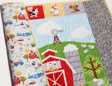 Kristin Blandford Designs Baby Quilt Kit Farm Panel Quilt Kit, Quick Easy Fun, Beginner Project, Quilting Fabrics, Baby Nursery Farm Bedding Cow Horse Pig Barnyard Animals Newborn