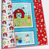 Kristin Blandford Designs Baby Quilt Kit Farm Panel Quilt Kit, Quick Easy Fun, Beginner Project, Quilting Fabrics, Baby Nursery Farm Bedding Cow Horse Pig Barnyard Animals Newborn