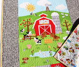 Kristin Blandford Designs Baby Quilt Kit Farm Panel Quilt Kit, Quick Easy Fun, Beginner Project, Quilting Fabrics, Baby Nursery Farm Bedding Cow Horse Pig Barnyard Animals Newborn