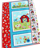 Kristin Blandford Designs Baby Quilt Kit Farm Panel Quilt Kit, Quick Easy Fun, Beginner Project, Quilting Fabrics, Baby Nursery Farm Bedding Cow Horse Pig Barnyard Animals Newborn