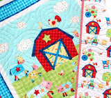 Kristin Blandford Designs Baby Quilt Kit Farm Panel Quilt Kit, Quick Easy Fun, Beginner Project, Quilting Fabrics, Baby Nursery Farm Bedding Cow Horse Pig Barnyard Animals Newborn