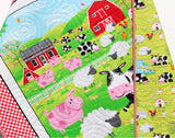 Kristin Blandford Designs Baby Quilt Kit Farm Quilt Kit, Panel Quick Easy Fun, Beginner Project, Quilting Fabrics, Baby Nursery Farm Bedding Cow Horse Pig Barnyard Animals Sheep