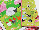 Kristin Blandford Designs Baby Quilt Kit Farm Quilt Kit, Panel Quick Easy Fun, Beginner Project, Quilting Fabrics, Baby Nursery Farm Bedding Cow Horse Pig Barnyard Animals Sheep