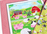 Kristin Blandford Designs Baby Quilt Kit Farm Quilt Kit, Panel Quick Easy Fun, Beginner Project, Quilting Fabrics, Baby Nursery Farm Bedding Cow Horse Pig Barnyard Animals Sheep