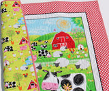 Kristin Blandford Designs Baby Quilt Kit Farm Quilt Kit, Panel Quick Easy Fun, Beginner Project, Quilting Fabrics, Baby Nursery Farm Bedding Cow Horse Pig Barnyard Animals Sheep