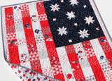 Kristin Blandford Designs Baby Quilt Kit Flag Quilt Kit Land of Liberty USA American Faux Patchwork Riley Blake Fabrics Simple Easy Beginner Quilt Project Sewing Panel United States