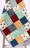 LAST CALL Quilt Kit, Woodland Boy Rustic Colorful Buffalo Plaid, Twin Quilt Kit, Scrappy