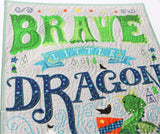 Kristin Blandford Designs Baby Quilt Kit Little Dragon Quilt Kit, Brave Knight Boy Panel, Nursery Crib Sewing Blanket, Quilting DIY Project Simple Quick Easy Once Upon a Time Fabric