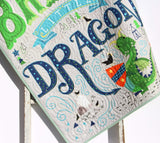 Kristin Blandford Designs Baby Quilt Kit Little Dragon Quilt Kit, Brave Knight Boy Panel, Nursery Crib Sewing Blanket, Quilting DIY Project Simple Quick Easy Once Upon a Time Fabric