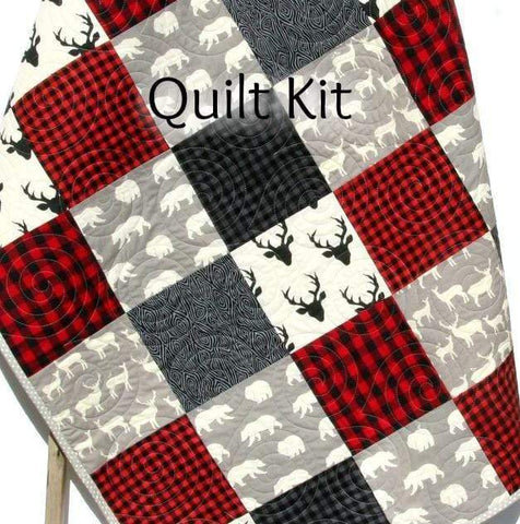 Kristin Blandford Designs Baby Quilt Kit Lumberjack Quilt Kit, Buffalo Plaid Woodland Baby Nursery, Quilting Ideas Sewing Project