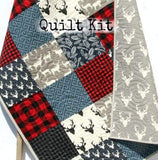 LAST ONES Lumberjack Quilt Kit, Buffalo Plaid Woodland Baby Nursery, Quilting Project