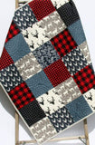 LAST ONES Lumberjack Quilt Kit, Buffalo Plaid Woodland Baby Nursery, Quilting Project