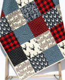 LAST ONES Lumberjack Quilt Kit, Buffalo Plaid Woodland Baby Nursery, Quilting Project