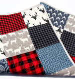 LAST ONES Lumberjack Quilt Kit, Buffalo Plaid Woodland Baby Nursery, Quilting Project