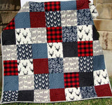 LAST ONES Lumberjack Quilt Kit, Buffalo Plaid Woodland Baby Nursery, Quilting Project