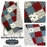 LAST ONES Lumberjack Quilt Kit, Buffalo Plaid Woodland Baby Nursery, Quilting Project