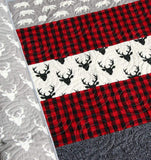 Lumberjack Stripe Quilt Kit, Buffalo Plaid Woodland Baby Nursery, Quilting Ideas Sewing Project