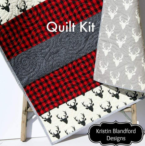 Lumberjack Stripe Quilt Kit, Buffalo Plaid Woodland Baby Nursery, Quilting Ideas Sewing Project