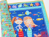 Kristin Blandford Designs Baby Quilt Kit Mermaids Quilt Kit, Baby Sewing Project to Make Yourself, Girls Baby Bedding, Quilted Blanket Kit, Fish Nautical Newborn Gift for Child Sew