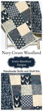 Navy Cream Woodland Quilt Kit, Baby or Toddler Bed Sizes DIY Project, Quilting Sewing Ideas