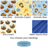 Noah's Ark Quilt Kit, Biblical Bedding, Studio E Fabrics, Blue Brown, Boy or Girl